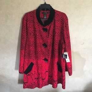 NWT Ali Mikes Red/Black Swing Jacket